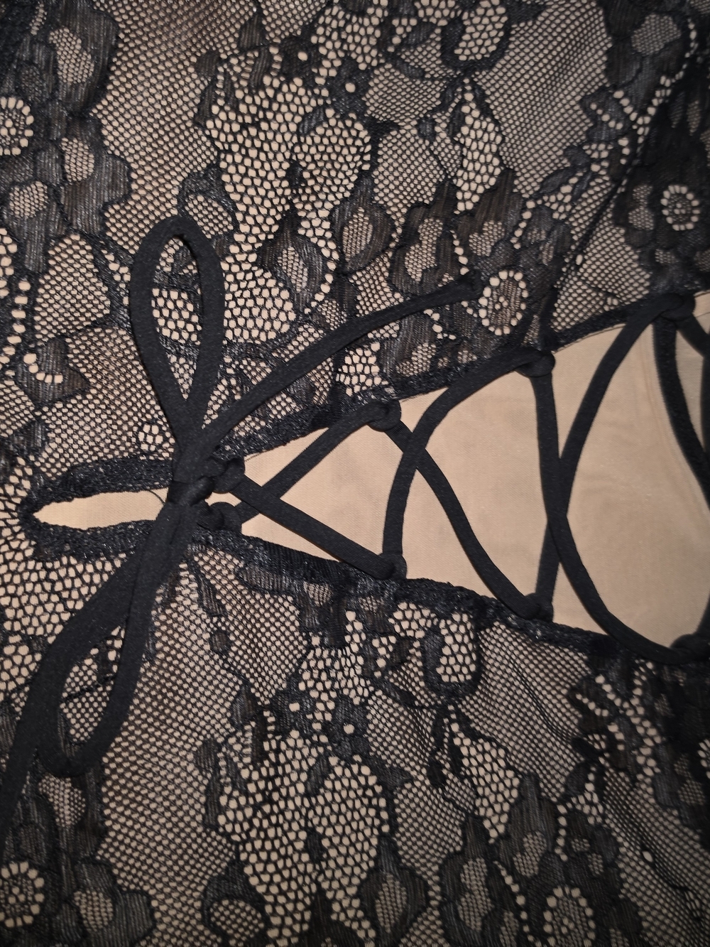 Black Lace Sheer Bodysuit Intimates - Picture 4 of 5